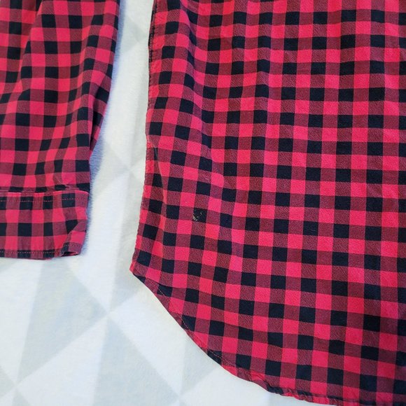 OLD NAVY Red Plaid Casual Cotton Shirt, Farmhouse Fall Top, Size M - Picture 10 of 10